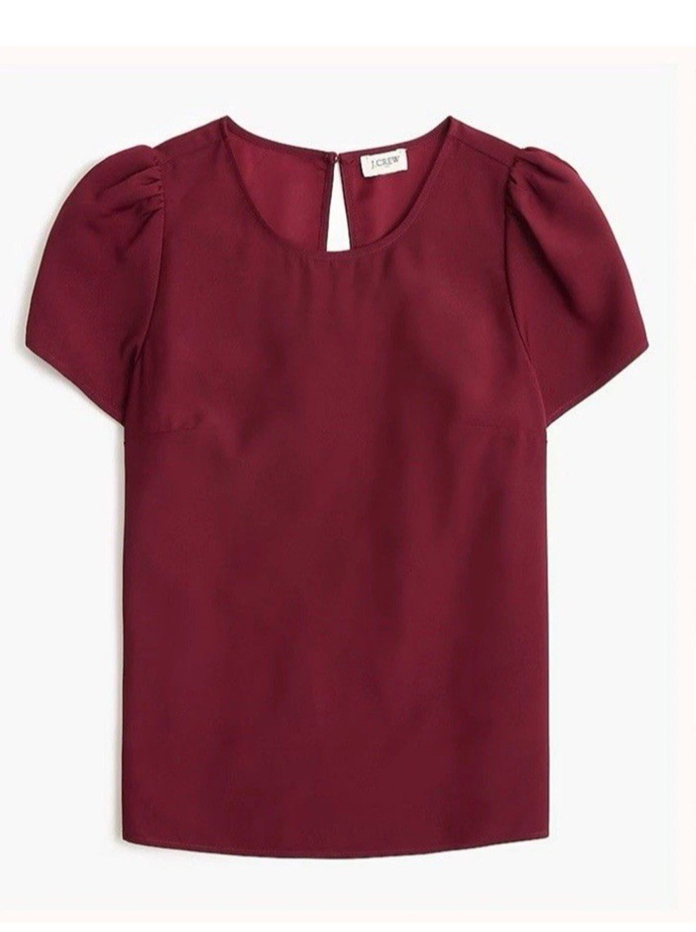 J.Crew Short Sleeve Crepe Top Vintage Burgundy CD281 Women's size Small Blouse